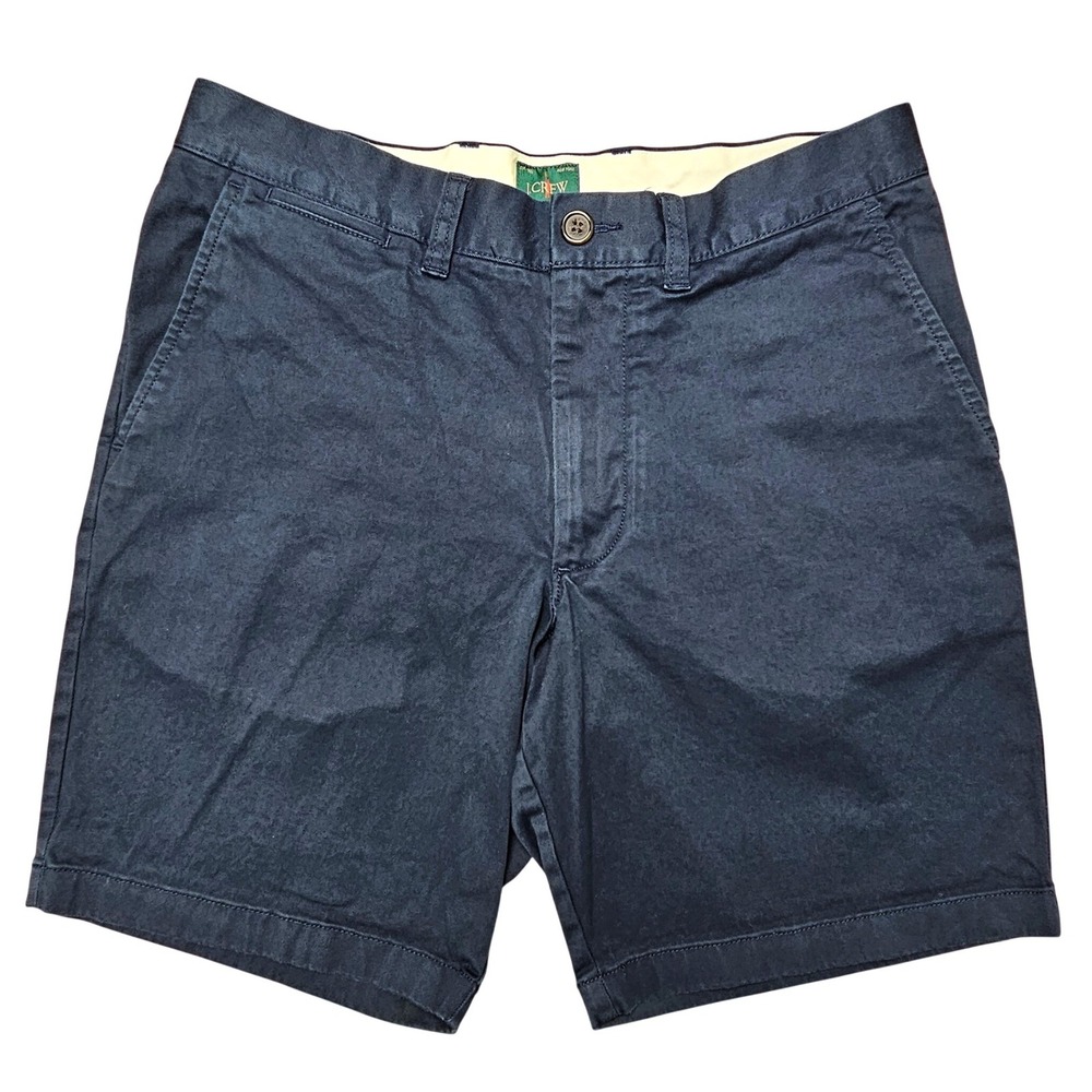 J.Crew Chino Shorts Mens 30 Navy Blue 9 Inch Inseam Stretch Cotton Old Money